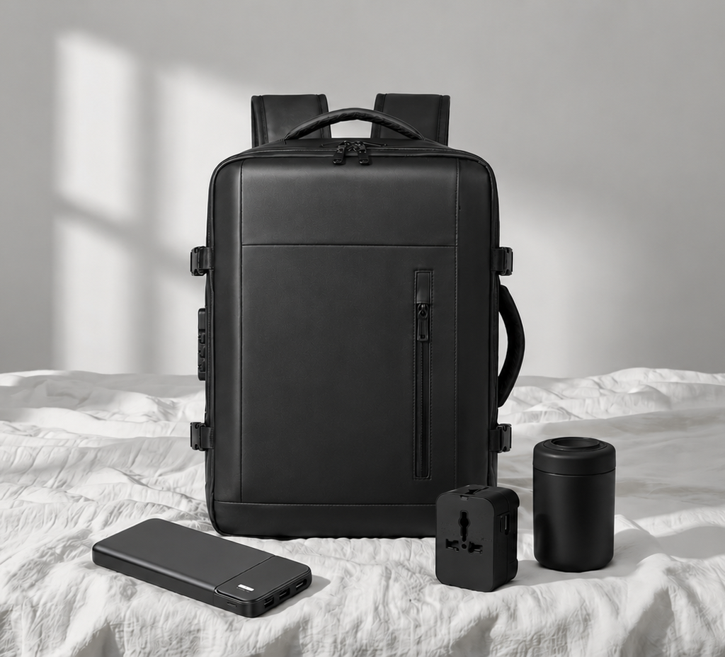 Kit Voyageur | Sac Sous-Vide & Pompe · Batterie · Prise Universelle