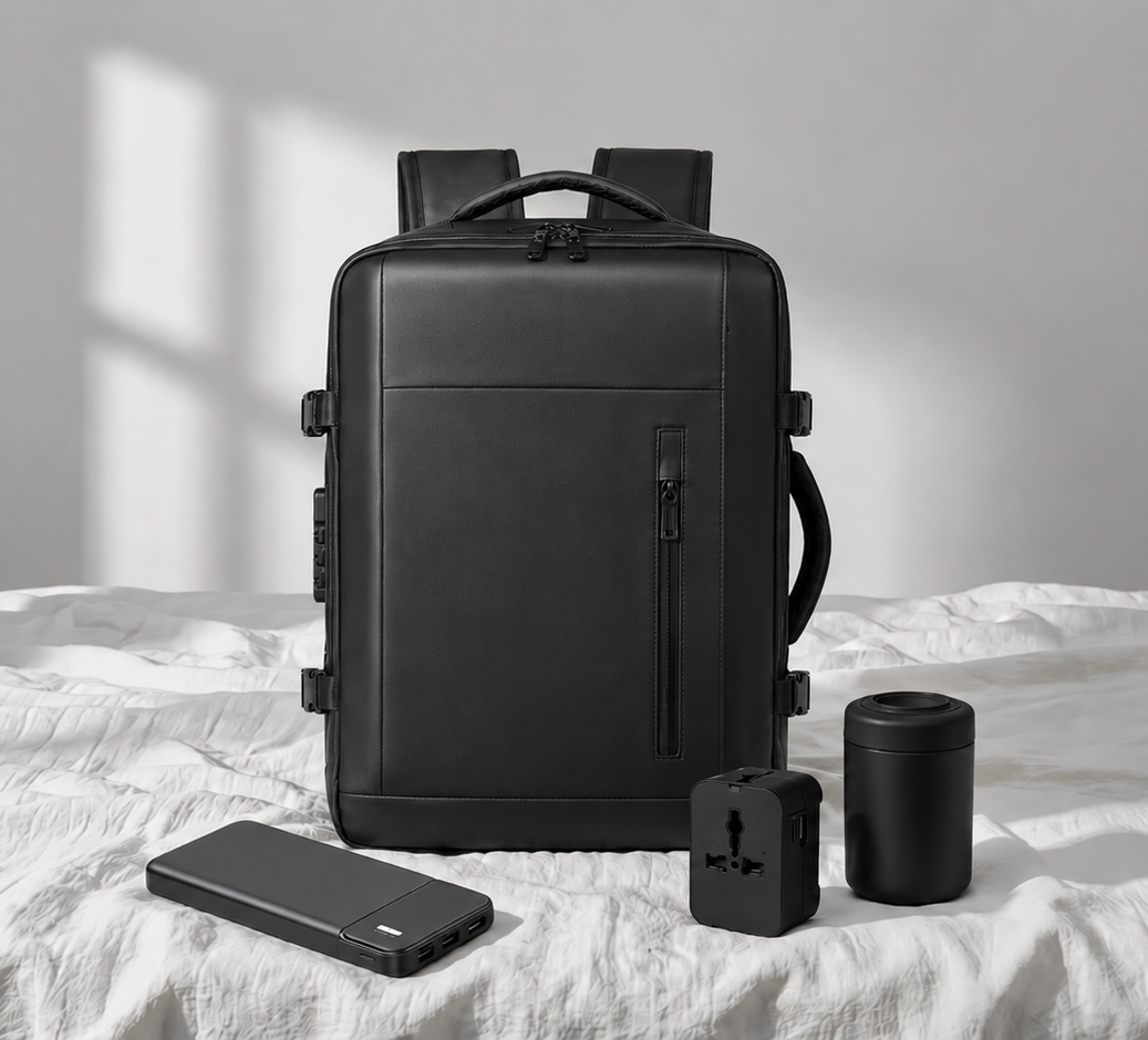Kit Voyageur | Sac Sous-Vide & Pompe · Batterie · Prise Universelle